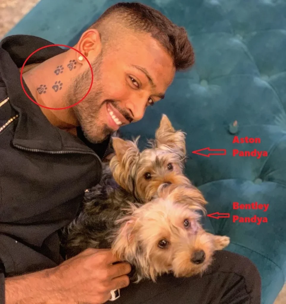 Hardik Pandya Paw Tattoo (Right Side Neck)