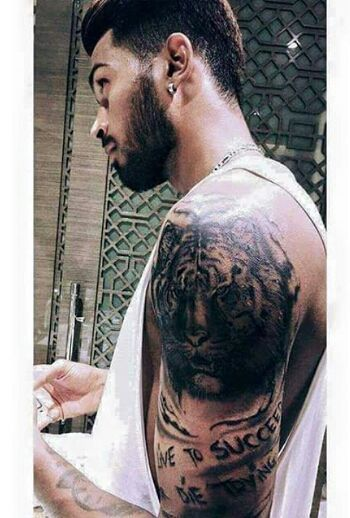 Hardik Pandya ‘Live to Succeed or Die Trying’ Tattoo (Left Arm Biceps)